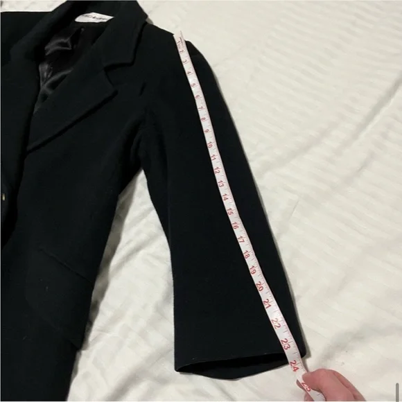 Vintage Union Made JH Collectibles Wool Long Trench Coat Black sz Medium / Large - Picture 13 of 14